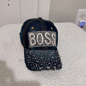 New Woman’s BOSS Denim Bling Baseball Cap / Hat